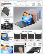 GreenLaw for iPad Air 11 inch case with Keyboard(M2, 2024), for iPad Pro 11 (4th/3rd/2nd/1st Gen) & iPad Air 5th/4th Gen, 7-Color Backlit, Smart Touchpad, 2 Device Connection, Black