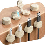 8-Pack Cord Organizer Magnetic Silicone Cable Clips[8 mm Wider Cable Accessible]Desk Cable Management, FLYLEAD Desktop Cord Holder for Nightstand, Office Workspaces Desk Organization Home Accessories
