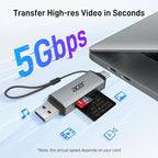 acer SD Card Reader USB C, Dual Slots USB 3.0 Type C to Micro SD Card Adapter, Memory Card Reader for MicroSD, SDHC, SDXC, Compatible with Laptop, PC, iPhone16/15, MacBook Pro/Air, iPad Pro, Android