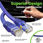 GearIT Cat 6 Ethernet Cable (10-Pack 7 Feet) Cat6 Network Patch, 10Gbps, RJ45, Snagless Cord, Gold-Plated Connectors, Internet for PC, TV, Tablet, Router, Printer, Servers, IT Data Center - Purple