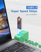 FORIDA 3 Ports USB 3.0 Adapter, USB Hub with 1 USB 3.0 and 2 USB 2.0 Ports, Portable USB Port Splitter for Keyboard, Mobile Hard Disk, U Disk, Camera, Mouse, etc (Green)
