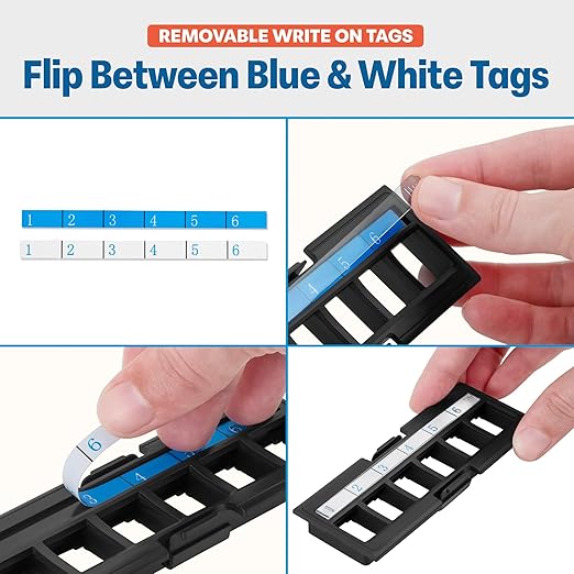 Everest 24 Port Keystone Patch Panel (1-Pack) - Removable 6-Port Panels - Use with Slim Profile Keystones ONLY (Wider Jacks May not fit Side by Side)