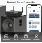 Arylic BP50 Bluetooth 5.2 aptX Home Audio Preamplifier with HDMI ARC, Phono Input and GO Control APP Audio Adapter with DAC, RCA outputs for AV Receiver.