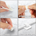 65 Pcs Cable Clips, Adhesive Cable Organizer Cord Holder Wire Clip Wire Management Self Adhesive Hooks Wire Holder for Office, Home(White, 65PCS-Large)