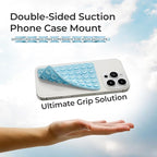 SUCKY Silicone Suction Phone Case Adhesive Mount - Anti-Slip Holder, Hands-Free Fidget Toy, Phone Accessory for iPhone and Android (Clear, Double V2)