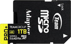 TEAMGROUP A2 Pro Plus Card 1TB Micro SDXC UHS-I U3 A2 V30, R/W up to 160/110 MB/s for Nintendo-Switch, Steam Deck, Gaming Devices, Tablets, Smartphones, 4K Shooting, with Adapter TPPMSDX1TIA2V3003
