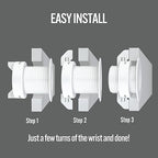 (1-Pack White) Cable, Wire & Cord Management - Self Locking Grommet with Cover for Walls, Ceilings, Desks, Used for All Surfaces 3/8” to 1” Thick, Made in USA