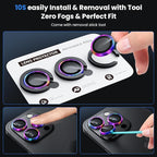 WSKEN for iPhone 16 Pro/iPhone 16 Pro Max Camera Lens Protector - [Original Shooting Model] Shatterproof Ultra HD Tempered Metal Glass Camera Screen Protector Cover Film Accessories