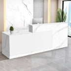 Reception Desk with Counter Modern Checkout Counter with Lockable Drawer Keyboard Tray Receptionist Desk for Office Salon Reception Table K Left 47inch/120cm