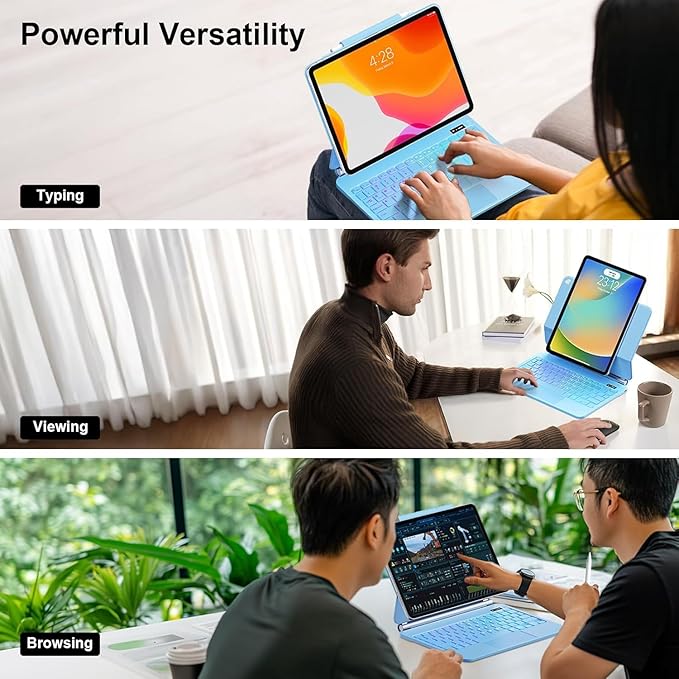 for iPad 9th Generation Case with Keyboard,Magic Style Keyboard Case for iPad 9th/8th/7th Gen 10.2 inch - Floating Cantilever Magnetic Stand Multi-Touch Trackpad (Sky Blue)
