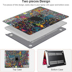 Compatible with MacBook Pro 13 inch Case M2 M1 A2338 2022 2021 2020-2016 A2251 A2289 A2159 A1989 A1706, Pattern Plastic Hard Shell Keyboard Cover Screen Film Webcam Cover, Abundant Formula