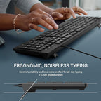 Computer Keyboard Wired, Plug Play USB Keyboard, Low Profile Chiclet Keys, Large Number Pad, Caps Indicators, Foldable Stands, Spill-Resistant, Anti-Wear Letters for PC Laptop (Black, 2-Pack)