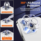 UniqueMe 3 Pack Compatible for iPhone 14 Pro Max/iPhone 14 Pro Camera Lens Protector,[[Scratch-Resistant] Case Friendly]- Silver