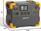 pecron Portable Power Station, E1500LFP Solar Generator 1536Wh, 2200W LiFePO4 Battery Backup, Fast Charging Power Station for Home use, RV, and Outdoor Camping
