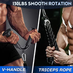 10-in-1 Cable Machine Attachments Set for Gym - Includes Tricep Rope, V-Bar, Straight Bar, D-Handle, Ankle/Wrist Straps, Storage Bag - Compatible with LAT Pulldown & Home Gym Cable Machines