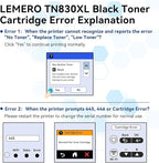 LEMERO Compatible Toner Cartridge Replacement for Brother TN830XL TN830 XL High Yield Toner Cartridge Work with DCP-L2640DW HL-L2460DW HL-L2480DW HL-L2405W MFC-L2820DW Printer 830XL 4-Black