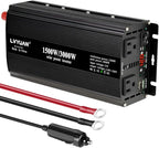 LVYUAN 1500W Inverter Car Power Inverter 12V to 110V for Vehicles with LED Display, US Outlets, USB Ports for Camping Outdoor Car Yacht RV
