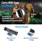 SIRUI Carbon Fiber Tripod Lightweight 2lbs with Panoramic Fluid Head, 59.8” Compact Camera Tripod Quick Release Leg Setup, Reversible Center Column, Reverse Folding Legs, Max Load 11lbs - Traveler X