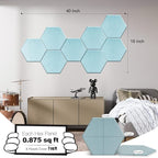 Mollywell Hexagon Acoustic Panels, High Density, Soundproofing, Decorative Noise Reduction Felt Wall Tiles for Ceilings, Home Office & Gaming Room (Smoke Green), 14x12x0.4 Inch