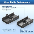 EJAY Mountable 4Ports USB3.0 HUB Alu Desktop Clamp Type C USB3.0 Splitter for Desk/Monitors with Extra Power Supply Port,59inches Data & 39inches Power Cables-5Gbps(3A1C) (JK-3A1C-BK)