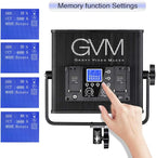 LED Video Light GVM 672S CRI97+ TLCI97+ 22000lux Dimmable Bi-color 3200K-5600K Light Panel With Digital Display For Outdoor Interview Studio Video Making Photography Lighting 3 pcs Kit