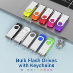 Flash Drives 2GB 10 Pack, USB 2.0 Thumb Drives with Keychains Memory Stick USB Drive Pendrive for PC Laptop Computer (Mixcolors)