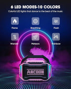 Speakers Bluetooth Wireless: 80W(Peak) Loud Speaker with Bass, 20H Playtime, IPX6 Waterproof, Large Jobsite Speakers for Work, Outdoor, Workshop, Garage, Portable Speaker with TWS (Pink)