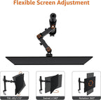 Amazon Basics Single Computer Monitor Stand with Tilt and Rotation, Height Adjustable VESA Desk Arm Mount, Steel, 30 inches, Black