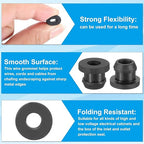 PATIKIL 8mm / 5/16 Inch Drill Hole,1/4 Inch ID Rubber Grommets, 15Pcs Top Hat Grommet for Wiring Eyelet Ring Gasket Automotive Firewall Cable Hole Plugs Wires Protection, Black