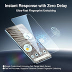 SMARTDEVIL [3+3 Pack for Google Pixel 7 Screen Protector with Camera Lens Protector, Finger Print Reader Compatible, Fast & Easy Installation, Clear 9H Tempered Glass Film, Alignment Frame