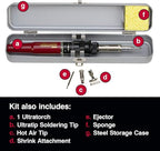 Master Appliance Ultratorch UT-100SiK Butane Powered Cordless Soldering Iron, Flameless Heat Tool for Wire Connectors and Pinpoint Butane Torch, 3 in 1 Tool with Metal Case - USA Company