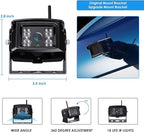 1080P FHD Digital Wireless Backup Camera System Kit for RV/Truck/Trailer/Van/Bus,Night Vision,7inch HD LCD Monitor,IP69 Waterproof Rear View Camera No Interference Record-HW02-M