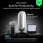 Plaud NotePin AI Voice Recorder, Voice Recorder with Adjustable Wearable Strap, Transcribe & Summarize with AI Technology, 64GB Memory