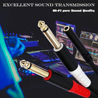 3.5mm to 1/4 Adapter Cable, 3.5mm TRS Female to Dual 1/4 inch TS Male Y Splitter Cable Adapter, Mini Jack Stereo to 2 Quarter inch Mono Insert Cable - 1 ft