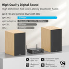Arylic B50 2 Channel Bluetooth Amplifier with Audio Transmitter, 50W*2 Home Stereo Amplifiers with HDMI ARC,DAC,Phono in and Free APP. Support aptX HD Music Transmission & Reception.