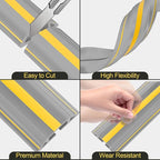 MYFAMIREA 6.5FT Floor Cord Cover Heavy Duty Cable Cover Protector 3 Channels Extension PVC Floor Wire Cover Outdoor Cord Hider Management Cord Cover for Wire on Floor for Home Office Outdoor, Grey