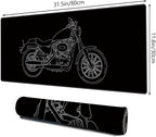 Galdas Gaming Mouse Pad XXL XL Large Long Extended Big Mousepad Non-Slip Rubber Keyboard Mouse Pad with Stitched Edges for Laptop Home Office (31.5x11.8x0.08 Inch) … (Motor)