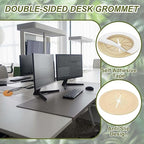 PATIKIL Desk Grommet 1-9/16", 8 Pcs Round Cable Grommet Cord Hole Cover with Adhesive Tape Flexible Table Wire Organizer for Office Home Table Countertop, Yellow