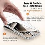 UNBREAKcable Shatterproof Tempered Glass Screen Protector for iPhone 15 Pro [3-Pack] [Easy Installation Frame] [9H Hardness] [99.99% HD Clear][Bubble Free] for Apple 6.1”