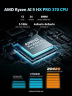 MINISFORUM N5 Pro 5-Bay Desktop AI NAS, AMD Ryzen AI 9 HX PRO 370(12C/24T) CPU, 96GB DDR5 ECC RAM, 128G SSD, 1x10GbE, 1x5GbE, 2xUSB4, 8K HDMI, OCuLink, M.2/U.2 Slot, Network Attached Storage(Diskless)