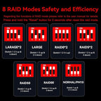 8 Bay Hard Drive RAID Enclosure with Cooling Fan for 2.5/3.5" SATA HDD/SSD with USB A/C 3.0＋eSATA Cable, 3.5 Hard Drive Enclosure Supports 160TB Capacity, 8 RAID Modes, DAS(NO NAS)