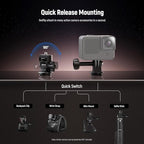 NEEWER GP-24 Action Camera Mount Accessories Kit for POV Shots, 4 in 1 ABS Magnetic Quick Release Mount with 1/4" Thread & Cleaning Cloth Compatible with GoPro DJI Osmo Action Insta360