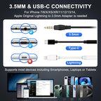 Callez Wired Computer Headset, 3.5mm/USB-C Headset with Mic Noise Cancelling, Cell Phone Headphone for PC Laptop Mac iPhone Samsung Zoom Teams Call Center Home Office Work, in-line Controls