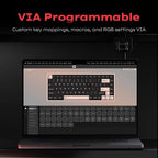 IQUNIX MQ80 Low Profile Mechanical Keyboard for Work and Gaming Tri Mode Wireless Wired CNC Aluminum Hot Swappable RGB Backlit Long Battery Life VIA Support (Black)
