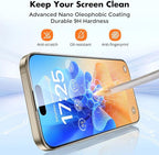 UNBREAKcable 3-Pack Glass for iPhone 15 Pro Screen Protector, Double Shatterproof Tempered Glass [Easy Installation Frame] [9H Hardness] [Full Coverage] [HD Clear] for iPhone 15Pro 6.1 inch