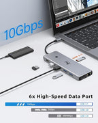 14 in 1 USB C Docking Station - Dual Monitor, Triple Display, 8 USB C/A Ports, Ethernet, Audio - For MacBook, Dell, HP, Lenovo, Surface