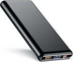 ZZI Portable Charger, 32000mAh 5V/3A Power Bank with Dual 22.5W High-Speed Charging, Thinnest Travel Essentials with LED Display, Battery Pack Compatible with iPhone Samsung iPad etc (Black)