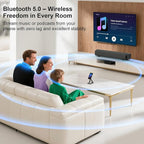 Sound Bar for Smart TV , Surround Sound System for TV – 50W Bluetooth Soundbar with Bluetooth, ARC, Optical, and AUX Connectivity, Remote Control, Wall-Mountable, Compatible with TV, PC, and Phone