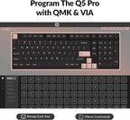 Keychron Q5 Pro QMK/VIA Wireless Custom Mechanical Keyboard, 96% Layout with Programmable Knob, KSA Double-Shot PBT Keycaps with Hot-swappable K Pro Brown Switch for Mac Windows Linux - Gray