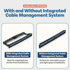 Everest 24 Port Keystone Patch Panel (1-Pack) - Removable 6-Port Panels - Use with Slim Profile Keystones ONLY (Wider Jacks May not fit Side by Side)